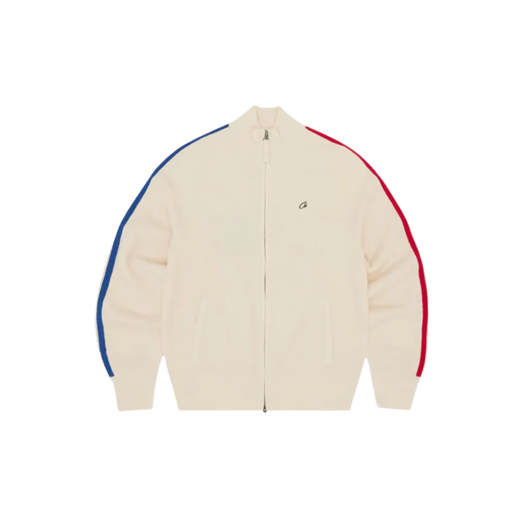 Corteiz RTW Knit Zip Up Fleece – Cream - dconcept.eu