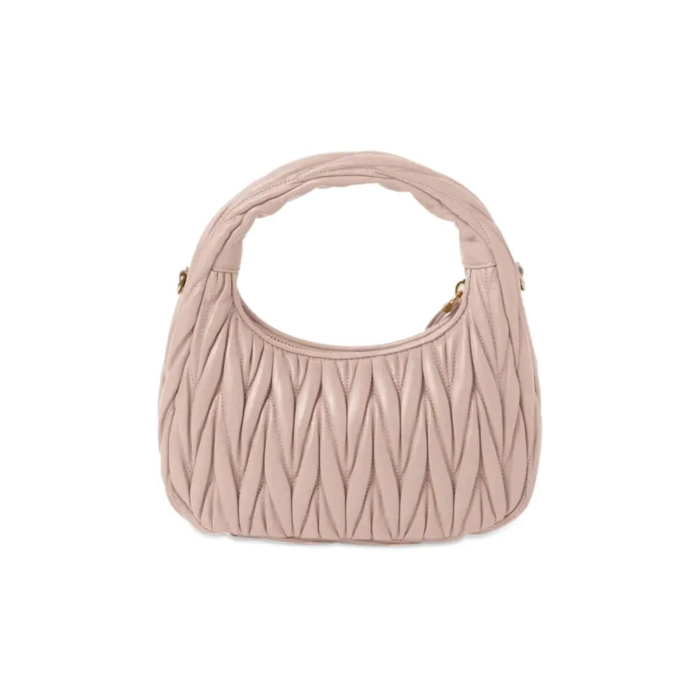 Miu Miu Matelassé Nappa Leather Hobo Bag 'Cipria' - dconcept.eu